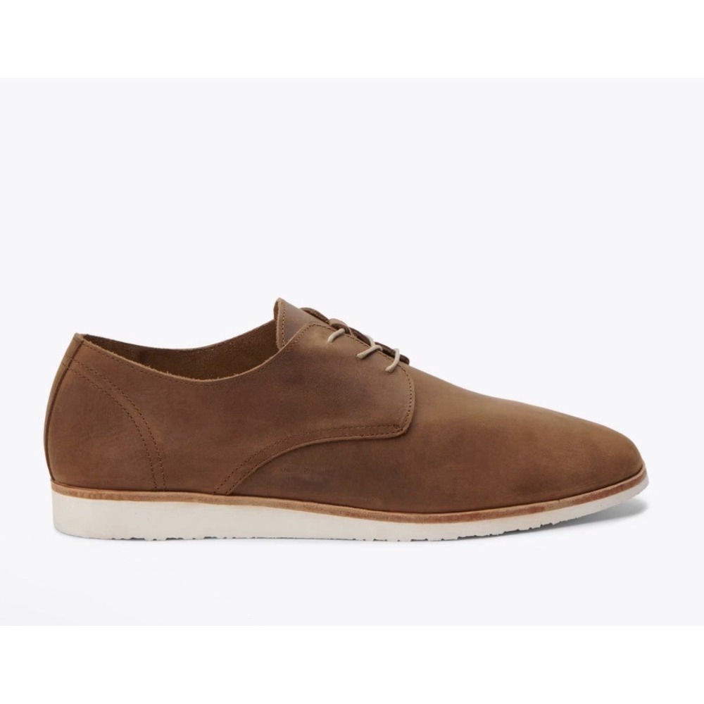 Nisolo Suede Shoe Lightweight Flex Derby Tan Travel Mens 10.5‎ New